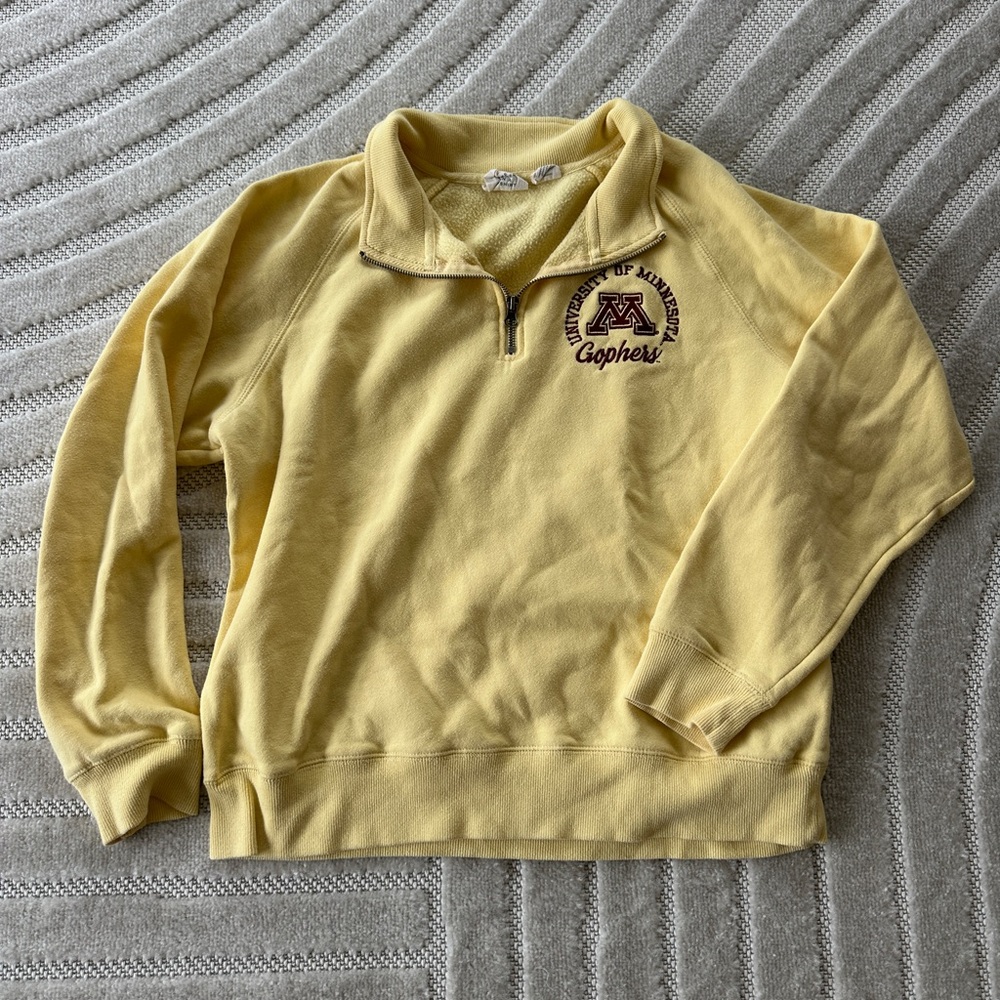 University of Minnesota Yellow Quarter-Zip Sweatshirt